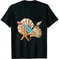 thumbnail image 1 of COMIO Seashell Beach Ocean Shells Collector Crafts Starfish Conch T-Shirt, 1 of 3