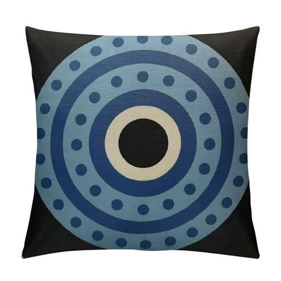 MLJA Set of 2 Throw Pillow Covers Inch Greek Blue Eyes Symbol Protection White Cushion Home Decor Living Room Bedroom Office Linen Pillowcase