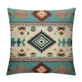 thumbnail image 1 of COMIO  Set of  Brown Turquoise South Western Ethnic Throw Pillow Covers Tribal Native Seamless Pattern Decorative Pillow Cases Home Decor Standard Square  Pillowcases, 1 of 5