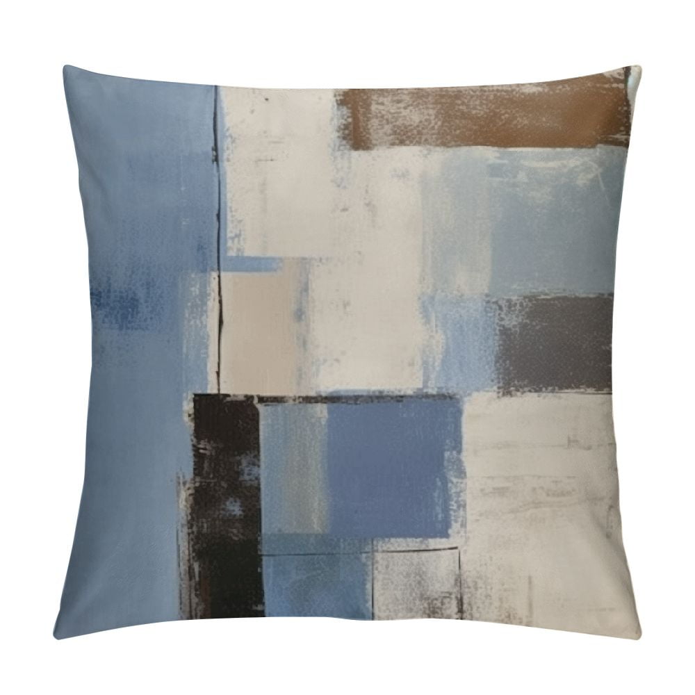 COMIO Set of Decorative Throw Pillow Covers Cases Blue and Beige Grey ...