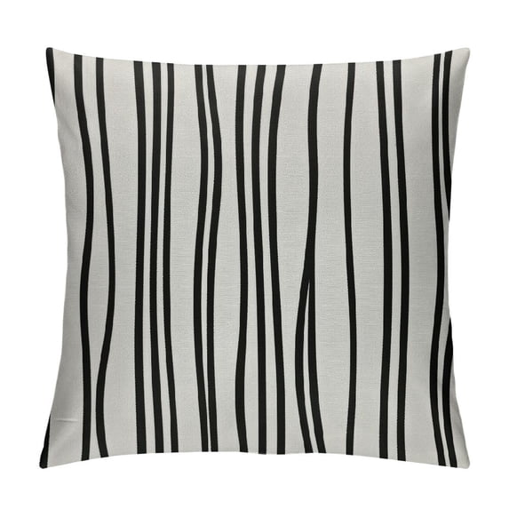 COMIO Set of Throw Pillow Covers Pattern Black and White Geometric Dots Lines of Borders Decor Pillow Cases Home Decorative Square 18x18 Inches Pillowcases