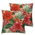 thumbnail image 1 of COMIO  Set of 2Tropical Leaves Throw Pillow Covers Parrot &amp;Turtle Leaf &amp;Red Flower Pattern Pillowcases Home Decorative Cushion Covers, 1 of 6