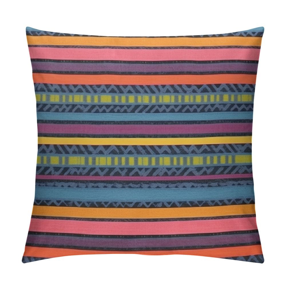 RYKEEN Mexican Colorful Throw Pillow Covers Set Of 4 - 18x18 Inch Decorative Cushion Covers 3 thumbnail image