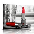 thumbnail image 1 of COMIO  Shoe High Heel Lipstick On Black Canvas Wall Art with , Ready to Hang Oil Painting, Artwork Poster Print Decor, 1 of 4