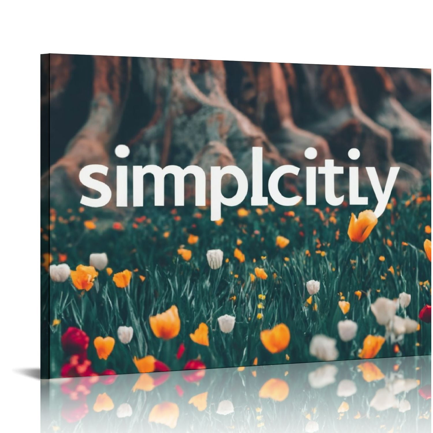 COMIO Simplicity Quote Lettering Canvas Print White Background Black ...