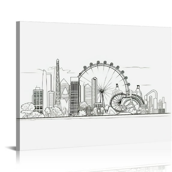 COMIO Singapore Architectural Beauty, Asia Travel Adventures & Historical Places Bucket List Vacation Cityscape Wall Art Decor Black & White Print - Anniversary Travel Gift Ideas