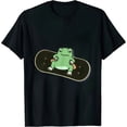 thumbnail image 1 of COMIO Skateboard Frog Summer Women Short Sleeve T-Shirt Cartoon Printing Pattern Kawaii Korean Tops, 1 of 3