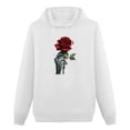 thumbnail image 1 of COMIO Skeleton Hand Red Rose Flower Pullover Hoodie, 1 of 3