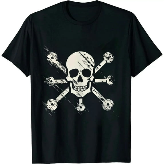 COMIO Skull Crossbones Skeleton Jolly Roger T-Shirt