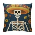 thumbnail image 1 of COMIO  Skull Throw Pillow Cover,Mexican Day of The Dead Sombrero Hat Soft Square Cushion Case Covers Home Decor for Couch Sofa Bedroom Car Office Pillowcases, 1 of 5