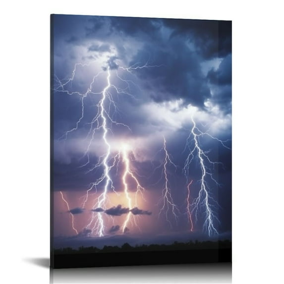 COMIO Sky Lightning Thunderstorms Dark Cloud Room Aesthetics Posters Canvas Posters Bedroom Decoration Sports Office Decoration Gifts Wall Art Decoration Printing Posters