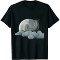thumbnail image 1 of COMIO Snail Howling At Moon Silhouette Graphic Gift T-Shirt, 1 of 3