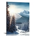 thumbnail image 1 of COMIO Snow Mountain Wall Art Winter Tree Forest at Sunrise Picture Canvas Prints Nature Landscape Paintings Prints Modern Artwork for Living Room Home Decoration, 1 of 4