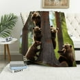 thumbnail image 1 of COMIO  Soft Cozy Throw Blanket for Couch, Brown Bear Woods, 1 of 6