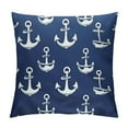 thumbnail image 1 of COMIO  Soft Cushion Cover for Sofa Anchor Navy Blue White Nautical Pillow Case Pillow Sham, 1 of 5