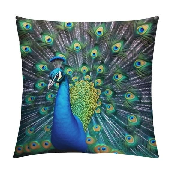 COMIO Soft Pillow Covers for Sofa Farmhouse Cushion Cases,Peacock