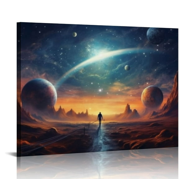 COMIO  Solar System Astronaut Poster Space Poster Decorative Painting Canvas Wall Posters And Art Picture Print Modern Family Bedroom Decor Posters