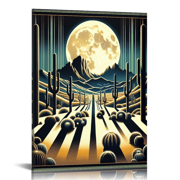 COMIO Southwestern Desert Wall Art Pastel Pink and Teal Poster Picture Prints - Modern Boho Mountain Wall Decor - Green Cactus Room Decor - Texutred Nature Art - Abstract Western Artwork for Bedroom