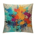 thumbnail image 1 of COMIO  Splash Ink Graffiti Throw Pillow Cushion Covers Color Background of Paint Splashes Decorative Square Accent Pillow Case, 1 of 5