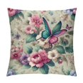thumbnail image 1 of COMIO  Spring Colorful Flowers Eucalyptus Butterfly Throw Pillow Cover, Spring Cushion Case for Sofa Couch White, 1 of 5