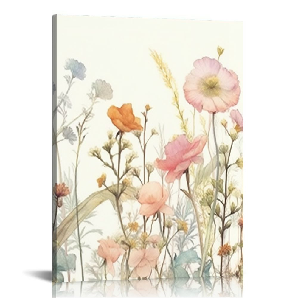 COMIO Spring Colorful Wildflower Botanical Canvas Wall Art Modern ...