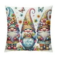 thumbnail image 1 of YANMS Spring Gardening Gnome Truck Decorative Throw Pillow Cover, Lily Flowers Bee Bird House Watering Can Home Decors, Butterfly Green Birdhouse Rustic Decoration Floral Farmhouse, 1 of 5