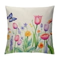 thumbnail image 1 of QZHH  Spring Flower Pillow Covers Butterfly Tulip Decorative Throw Pillow Covers Cushion Cover for Bedroom Living Room Dorm Couch Sofa Bed Indoor Decor, 1 of 5