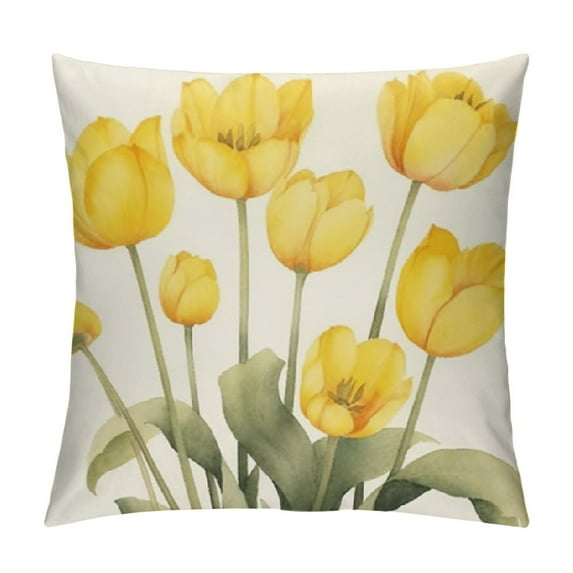 COMIO Spring Flowers Tulip Pillows Decorative Throw Pillows Farmhouse Decor for Couch Sofa