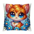 thumbnail image 1 of YANMS Spring Pillow Covers Cat Flower Throw Pillow Covers, Spring Cat Flower Theme Design Decoration, Cover Home Colorful Cushion Cover for Holiday Farmhouse Wedding Home Sofa, 1 of 5