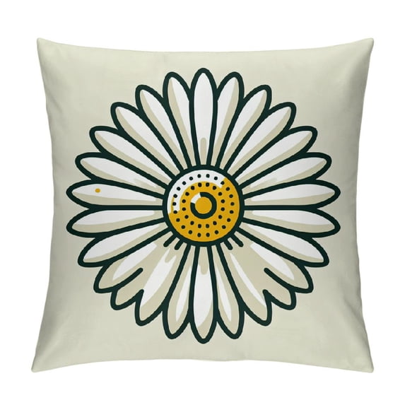 COMIO Spring Summer Pillow Covers Yellow Grey Sunflower Floral Throw Pillows for Couch Bed Sofa Home Decor Farmhouse Pillow Cases Indoor Outdoor Decorations White