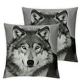 thumbnail image 1 of COMIO Square 2-Piece Short Plush Pillowcase (Universal 1) Animal Wolf Satin White, 1 of 6