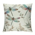 thumbnail image 1 of COMIO  Square Decorative Throw Pillow Case Cushion Cover, Dragonfly Bloom Bouquet Spring Soft Pillowcase, 1 of 5