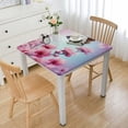 thumbnail image 1 of COMIO Square Fitted Tablecloth Butterfly Flowers Beautiful Spring Violet White, 1 of 7