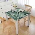 thumbnail image 1 of QZHH Square Fitted Tablecloth Palm Leaf Tropical Plants, Polyester Fabric, Water Resistant, Wrinkle Resistant, Easy to Install, Suitable for Square Tables White, 1 of 7