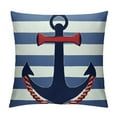 thumbnail image 1 of YANMS Square Nautical Red Anchor On Navy Blue Stripes Throw Pillow Cover Decorative Pillow Cover Perfect Decor Gift for Sofa Bedroom Home Decoration, 1 of 5