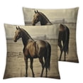 thumbnail image 1 of COMIO  Square Pillow Cover Decorative Throw Pillowcase, Farmhouse Horse 2pc, 1 of 6