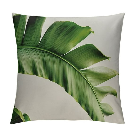 COMIO Square Pillow Covers Banana Leaves Tropical Plant Throw Cover Green Summer Outdoor Pillows Decorative Cushion Home European Slip for Couch(Banana Leaf),