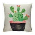 thumbnail image 1 of COMIO  Square Throw Pillow Covers Green Plant Pot Cartoon Cactus Cacti Red Flowers Home Decorative Cushion Case Succulent Accent Pillow Protector (Dot Pot), 1 of 5