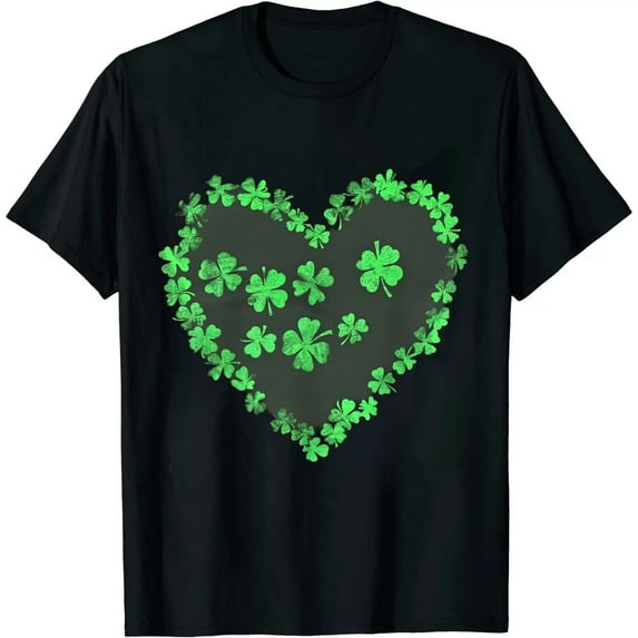 COMIO St. Patrick's Day Shirt Women Four-Leaf Clover Tee Shirt Vintage Saint Patrick Day Gift T-Shirt