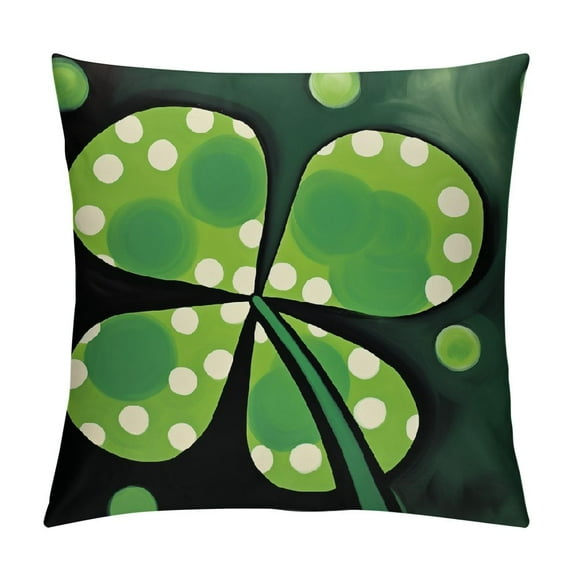 COMIO St Patricks Day Pillow Covers 18X18 Inch Watercolor Lucky Clover Pillow Cases Set of  Polka Dot Shamrock Spring Throw Pillows Farmhouse Decor For Living Room Bedroom Bed Cushion Outdoor
