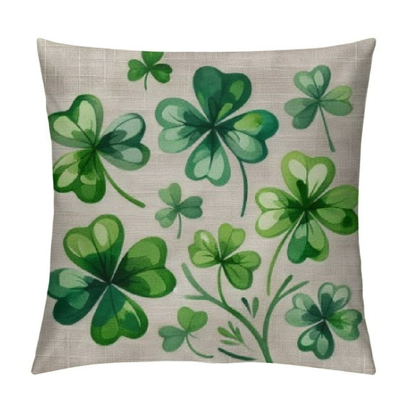 COMIO St. Patricks Day Pillow Covers Clovers Decorative Throw Pillows Decoration Holiday Party Green Cushion Case for Home Couch Sofa
