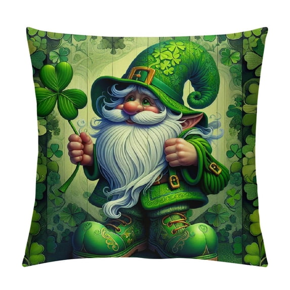 COMIO St Patricks Day Pillow Covers Gnome Shamrocks Welcome Green Home Sofa Decor Pillowcase Happy St. Patrick's Day Throw Pillows Living Room Bedroom Decorations Cushion Cases