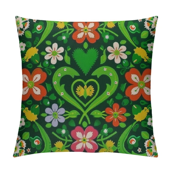 COMIO St Patricks Day Pillow Covers,Green Shamrock Throw Pillow Cover Lucky Clovers Cushion Cover for Home Farmhouse Couch Sofa Indoor Outdoor Decor