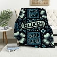 thumbnail image 1 of COMIO St Patricks Day Throw Blanket: Shamrocks and Clovers Design Luxury Soft Warm Green Leaf Throw Blankets for Sofa Couch Bed Chair Living Room, 1 of 6