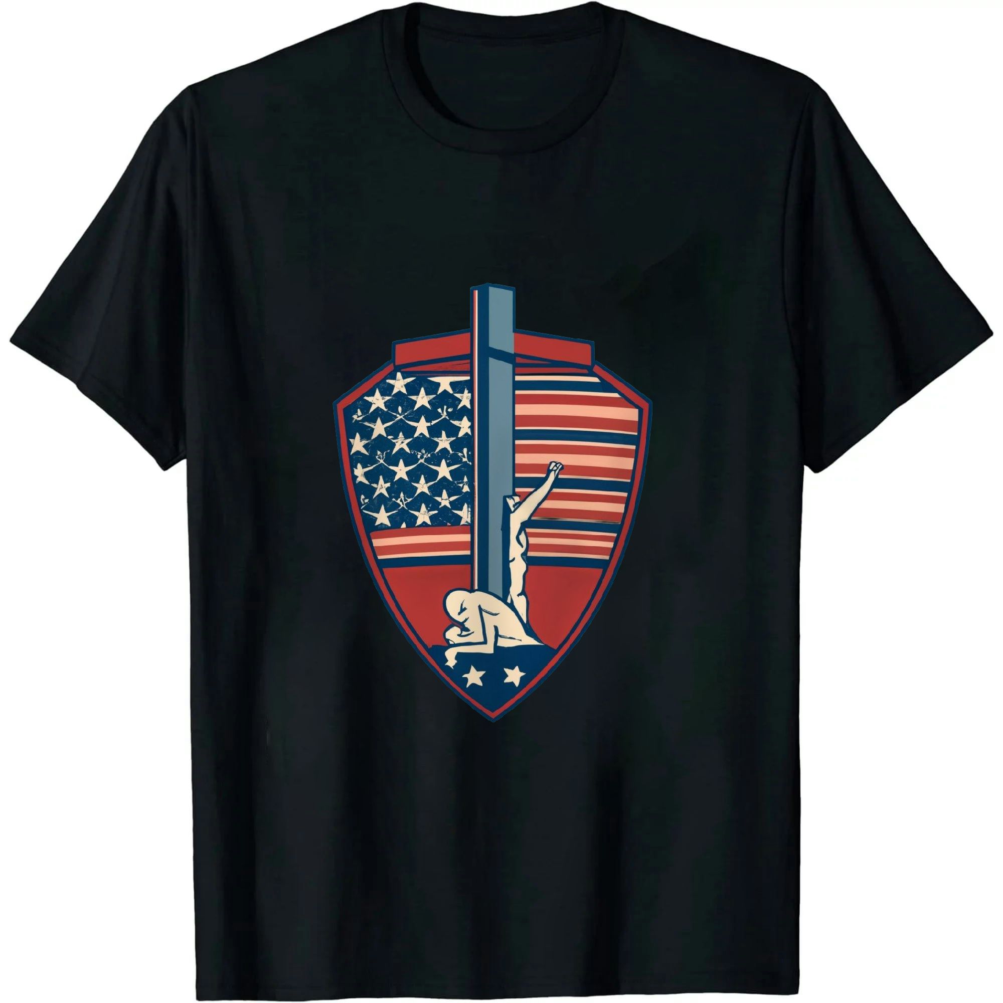 T-shirt Uomo Tee Hunt 'I Stand For The Flag I Kneel For The Cross' - Maglietta Patriottica
