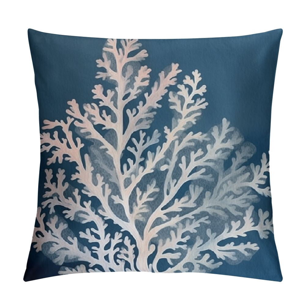 COMIO Starfish Pillow Covers Coastal Coral Nautical Blue Seas Throw ...