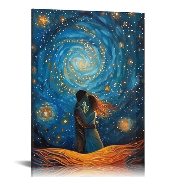 COMIO Starry Sky Picture Canvas Wall Art Print - Modern Artwork Abstract Landscape Picture Printed on Canvas Wall Art - Suitable for Living Room Wall Decor and Home Decor