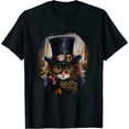 thumbnail image 1 of COMIO Steampunk Cat Kitten Hat Goggles Vintage Steam Punk Art T-Shirt, 1 of 3