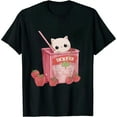 thumbnail image 1 of COMIO Strawberry Milk Anime Kawaii with Cute Cats T-Shirt, 1 of 3