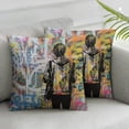 thumbnail image 1 of COMIO Street Art Throw Pillow Cover Monogram Graffiti Spray Paint Brick Wall Colorful Black and White Decor Set of 2 Big Seasonal Washable Porch Sofa Bed playroom Outdoor Pillow Cases White, 1 of 6